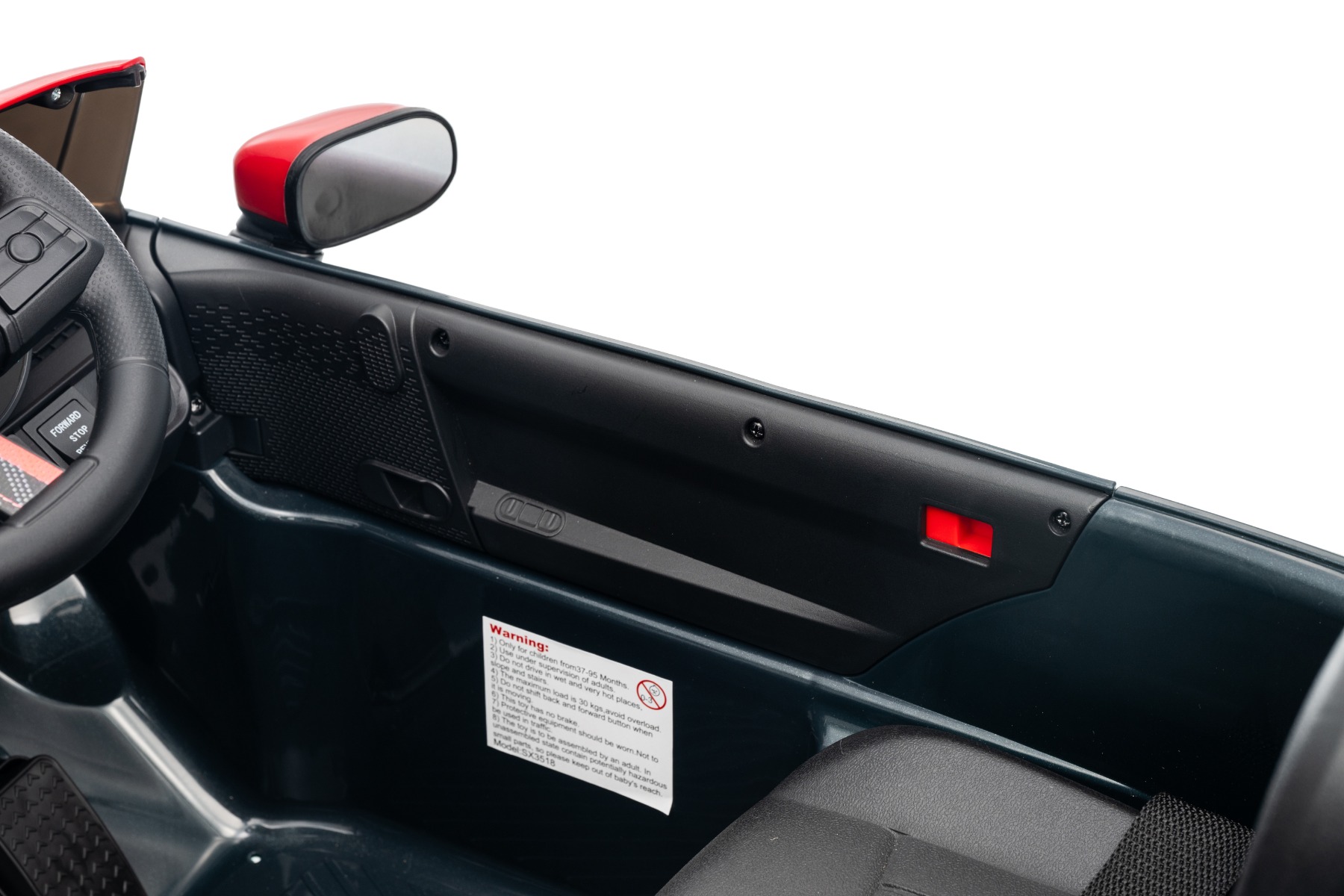 Öffnende Tür mit Sicherheitsverriegelung