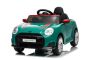 Elektrisches Kinderfahrzeug BMW Mini Cooper 12V, grün, MP3-Player mit USB- und Bluetooth-Anschluss, 2,4-GHz-Fernbedienung, 2 x 25 W Motor, Lithium-Akku, LED-Lichter, ORIGINAL-Lizenz
