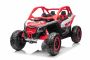 Elektro Kinderauto Can-am Maverick 24V, Rot, Zweisitzer, Hinterradfederung, 2,4-GHz-Fernbedienung, Tragbarer Lithium-Akku, 4 x 200-W-Motoren, EVA-Räder, verstellbarer Fahrersitz, MP3-Player mit USB/SD-Eingang, lizenziert