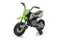 Elektromotorrad für Kinder MOTOCROSS, grün, 12-V-Batterie, weiche EVA-Räder, Ledersitz, 2 x 25-W-Motor, Federung, Metallrahmen, MP3-Player mit Bluetooth, Hilfsräder