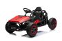 Elektrisches Aufsitz-Sportcart 24V, rot, weiche EVA-Räder, Kunstledersitz, 2 x 50W Motor, 24V Akku, massive Metallkonstruktion