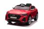 Elektrisches Kinderauto Audi E-tron Sportback 12V, rot, breiter Einzelsitz mit Dreipunkt-Sicherheitsgurt, 2,4 GHz Fernbedienung, USB/AUX-Eingang, Federung, Lithiumbatterie, LED-Beleuchtung, 2 x 25W Motor, ORIGINALE Lizenz