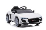 12V Kinder Elektroauto Audi R8 Spyder - NEUER Typ, Weiß, Originallizenz, Batteriebetrieben, Öffnende Türen, Kunststoffsitz, 2x 25W Motor, 12V Batterie, 2,4 Ghz Fernbedienung, Sanftanlauf, MP3-Spieler