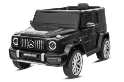 Elektrisches Kinderauto Mercedes G Neu, Schwarz, Original lizenziert, Batteriebetrieben, Öffnende Türen, Einzelsitz, 2x Motor, Lithiumbatterie, 2,4 GHz Fernbedienung, Hinterradfederung, Sanftes Anfahren