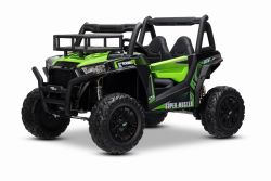 RIRICAR Elektroauto für kinder 24V UTV, grün, kinder elektroauto 2 sitzer mit 2,4 GHz Ferbedienung, 2 x 200 W Motor, Lithium-Akku, Eva-Räder, gepolsterter Sitz, USB, SD-Karte, elektrofahrzeug kinder ab 3-8 jahre