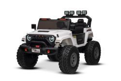 Elektrisches Kinderauto Beneo Motors OFFRIDE 4x4² Zweisitzer 12V, weiß, MP3-Player mit USB/AUX-Eingang, 4x4 Antrieb, Lithium-Akku, große EVA-Räder mit Hinterradfederung, Fernbedienung, LED-Lichter