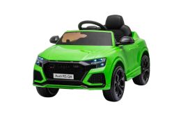 12V Elektroauto für Kinder Audi RSQ8 grün, USB, Kunstledersitz, 2x 35W Motor, 12V/7Ah-Batterie, 2,4 GHz Fernbedienung, weiche EVA-Räder, LED-Leuchten, Sanftanlauf, ORIGINAL-Lizenz 