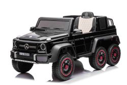 Elektro-Rutschauto Mercedes-Benz G63 AMG 6X6, Einsitzer, schwarz, 6 Räder mit Einzelradaufhängung, Antrieb 2 x 45-W-Motoren, 12V10AH-Batterie, Kunststoffräder und -sitz, Fernbedienung, lizenziert