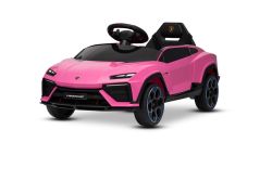 Elektrisches Ride-on-Auto Lamborghini Lanzador 12V mit Hinterradantrieb, lizenziert (einsitzig), roze, Lithiumbatterie, LED-Beleuchtung, breitem Sitz, 2,4-GHz-Fernbedienung, MP3-Player mit USB-/AUX-Eingang und Bluetooth-Verbindung