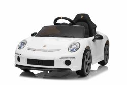Lizenziertes Elektrofahrzeug RUF GT 12V, weiß, mit öffnenden Türen, 2,4 GHz Fernbedienung, LED-Lichter vorne und hinten, USB/Aux-Eingang, Lithium-Batterie, 2 x 35W Motor, ORIGINALE Lizenz