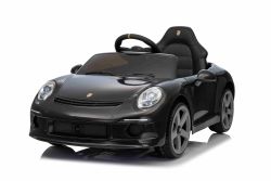 Lizenziertes Elektrofahrzeug RUF GT 12V, schwarz, mit öffnenden Türen, 2,4 GHz Fernbedienung, LED-Lichter vorne und hinten, USB/Aux-Eingang, Lithium-Batterie, 2 x 35W Motor, ORIGINALE Lizenz