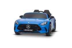 Elektrisches Kinderauto Mercedes GT63 AMG 24V mit 4x4-Antrieb, blau, Zweisitzer, verstellbarer Fahrersitz, weiche EVA-Räder, 2,4-GHz-Fernbedienung, USB/Bluetooth, 200W-Motoren, Federung, Lithium-Akku, LED-Lichter, ORIGINAL-Lizenz