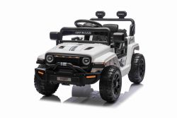 Elektroauto für Kinder OFFROAD NEW mit Hinterradantrieb, weiß, Lithium-Batterie, hohes Fahrgestell, breiter Sitz, Hinterradfederung, 2,4-GHz-Fernbedienung, , LED-Leuchten