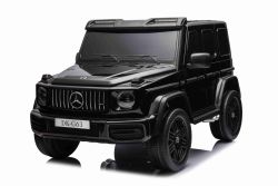 4x4² Kinder elektroauto 12V 2 sitzer Mercedes Benz G63 AMG, schwarz, MP3-Player mit USB/AUX-Eingang, 4x4-Antrieb, Batterie 12V14Ah, gefederte EVA-Räder, Kunstledersitze, Fernbedienung, Lizenziert