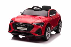 Elektrisches Kinderauto Audi E-tron Sportback 12V, rot, breiter Einzelsitz mit Dreipunkt-Sicherheitsgurt, 2,4 GHz Fernbedienung, USB/AUX-Eingang, Federung, Lithiumbatterie, LED-Beleuchtung, 2 x 25W Motor, ORIGINALE Lizenz