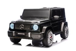 Elektrisches Kinderauto Mercedes-Benz G63 AMG 4x4, Zweisitzer, 24V, schwarz, MP3-Player mit USB/AUX- und Bluetooth-Anschluss, Allradantrieb (4x4), Lithium-Batterie, EVA-Räder mit Federung, Kunstledersitze, Fernbedienung, lizenziert