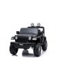 Elektroauto für Kinder JEEP Wrangler, Schwarz, Doppelsitz aus Kunstleder Kunstleder Türen öffnen, Radio mit Bluetooth- und USB-Eingang, Allradantrieb, 12V10Ah-Batterie, EVA-Räder, Aufhängungsachsen, 2,4-GHz-Fernbedienung, Lizenziert
