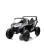 Kinder-Elektroauto UTV XXL 24V, weiß, Zweisitzer, Ledersitze, Bremsscheiben, 1 x 180W Motoren, LED Lichter, Aufblasbare Gummiräder mit Hinterradfederung, MP3-Player mit USB und Bluetooth, Verstellbares Lenkrad