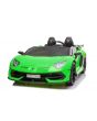  Elektroauto für Kinder Lamborghini Aventador 12V für zwei Benutzer, grün, vertikal öffnende Türen, 2 x 12V Motor, 12V Batterie, 2,4 GHz Fernbedienung, weiche EVA-Räder, Federung, Sanftanlauf, MP3-Player mit USB, Original lizenziert