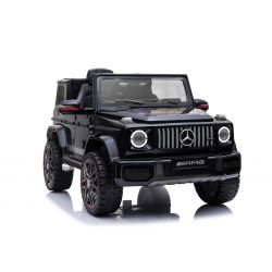 Elektroauto Mercedes G Neu, Schwarz, Originallizenz, Batteriebetrieben, Türen öffnen, Einzelsitz, 2x Motor, 12 V Batterie, 2,4 GHz Fernbedienung, Hinterradfederung, Sanfter Start