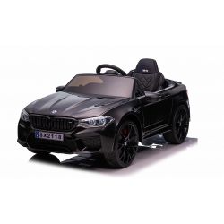 Kinder-Elektroauto BMW M5, schwarz, Originallizenz, 24V Batterie, mit öffnenden Türen,  2,4-GHz-Fernbedienung, weiche EVA-Räder, LED-Leuchten, Sanftanlauf, MP3-Player mit USB-Eingang