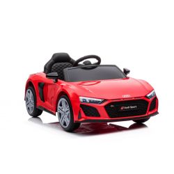 12V Kinder Elektroauto Audi R8 Spyder - NEUER Typ, Rot, Originallizenz, Batteriebetrieben, Öffnende Türen, Kunststoffsitz, 2x 25W Motor, 12V Batterie, 2,4 Ghz Fernbedienung, Sanftanlauf, MP3-Spieler