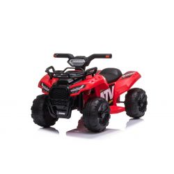  Elektro QUAD MINI 6V, rot, MP3-Player mit USB / AUX-Eingang, 1 X 25W Motor, 6V / 4Ah Batterie, funktionsfähige Scheinwerfer
