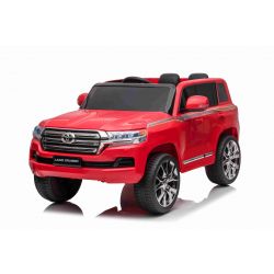 Kinder-Elektroauto Toyota Landcruiser 12V, WEISS, Kunstledersitz, 12V/7AH-Akku, Öffnende Türen, 2 x 35W-Motor, 2.4GHz-Fernbedienung, weiche EVA-Räder, Federung, Sanftanlauf, MP3-Player mit USB-/AUX-Eingang, lizenziert
