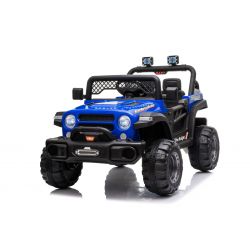 All Ride Elektroauto mit Hinterradantrieb, blau, 12 V Akku, hohes Fahrwerk, breiter Sitz, Federung an der Hinterachse, 2,4 GHz Fernsteuerung, MP3-Player mit USB, LED-Leuchten