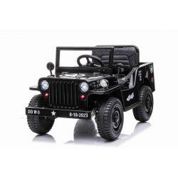 Kinder Elektroauto 12V USA ARMY-Auto SMALL, Schwarz, Einsitzer, MP3/USB/AUX, LED-Leuchten, 12V7AH Batterie,  Elektroauto für kinder mit 2,4 GHz Fernbedienung