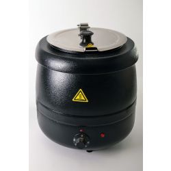 Suppenkessel, außen schwarz pulverbeschichtet, 35 ° C - 80 ° C, 6 Thermostatpositionen, 400 Watt, 10L