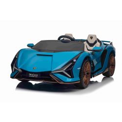 Elektro-Rutschauto Lamborghini Sian 4X4, blau, 12 V, 2,4 GHz-Fernbedienung, USB-/AUX-Eingang, Bluetooth, Federung, vertikal öffnende Türen, weiche EVA-Räder, LED-Leuchten, ORIGINAL-Lizenz