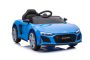 12V Kinder Elektroauto Audi R8 Spyder - NEUER Typ, Blau, Originallizenz, Batteriebetrieben, Öffnende Türen, Kunststoffsitz, 2x 25W Motor, 12V Batterie, 2,4 Ghz Fernbedienung, Sanftanlauf, MP3-Spieler 