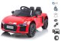 Elektroauto Audi R8 Small, Rot, Originallizenz, Batteriebetrieben, Türen öffnend, 2x 25 W Motor, 12 V Batterie, 2,4 GHz Fernbedienung, weiche EVA-Räder, Federung, Sanftanlauf