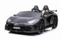  Elektroauto für Kinder Lamborghini Aventador 24V für zwei Benutzer, schwarz lackiert, MP4-Player, vertikal öffnende Türen, 2x45W Motor, 24V Batterie, 2,4 GHz Fernbedienung, weiche EVA-Räder, Federung, Sanftanlauf, originale Lizenz