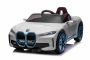 Elektro Kinderauto BMW i4, Weiß, 2,4-GHz-Fernbedienung, USB / AUX / Bluetooth, Hinterradaufhängung, 12-V-Batterie, LED-Leuchten, 2 x 25-W-Motor, ORIGINAL-Lizenz