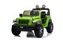 Elektroauto für Kinder JEEP Wrangler, Grün, Doppelsitz aus Kunstleder Kunstleder Türen öffnen, Radio mit Bluetooth- und USB-Eingang, Allradantrieb, Lithium-Batterie, EVA-Räder, Aufhängungsachsen, 2,4-GHz-Fernbedienung, Lizenziert