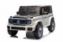 Elektrisches Kinderfahrzeug Mercedes-Benz EQG 12V, weiß, LED-beleuchtete Karosserieteile, funktionierende Front- und Rücklichter, 2,4 GHz Fernbedienung, USB/AUX-Eingang, Lithium-Akku, 2 x 35W Motor, ORIGINALE Lizenz