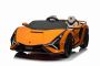 Elektro Kinderauto Lamborghini Sian 4X4, orange, 12 V, 2,4 GHz-Fernbedienung, USB-/AUX-Eingang, Bluetooth, Federung, vertikal öffnende Türen, weiche EVA-Räder, LED-Leuchten, ORIGINAL-Lizenz
