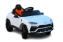 Elektroauto Lamborghini URUS, Weiß, Elektroauto für Kinder, Original lizenziert, batteriebetrieben Kinder Elektroauto, Türen öffnen, 2x Motor, 12-V-Batterie, 2,4-GHz-Fernbedienung, weiche EVA-Räder, Federung, sanfter Start